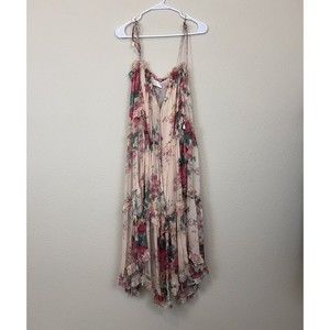 Zimmermann Laelia Floating Silk Dress Womens Size 2 Floral Midi